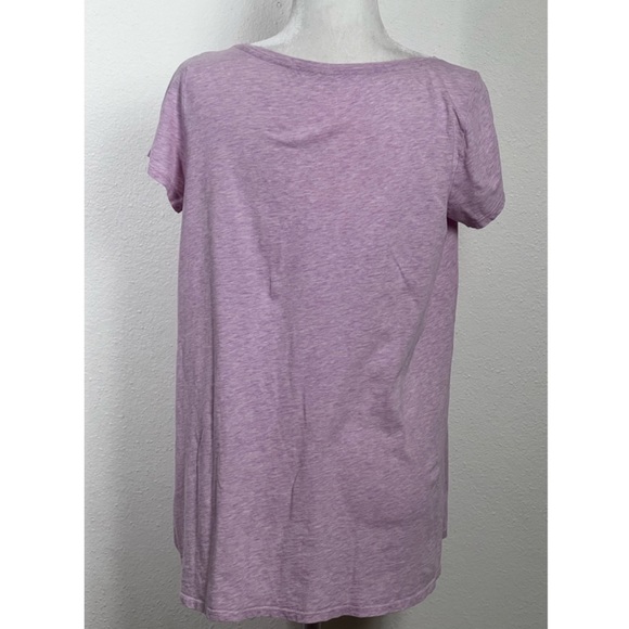 Pure J Jill Top Tee Shirt Womens Small Pink Scoop Neck Elliptical Flutter Sleeve - Picture 2 of 5